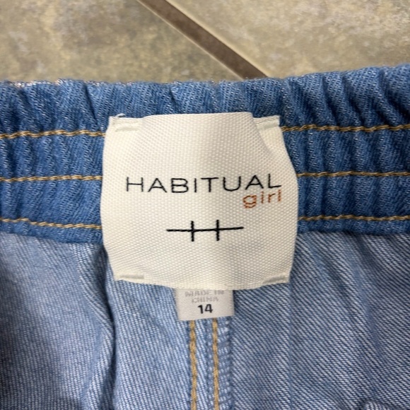 Habitual Girls Sz 14 Wide Leg High Rise Metallic Jeans Like New Comfy Stylist - Picture 3 of 10